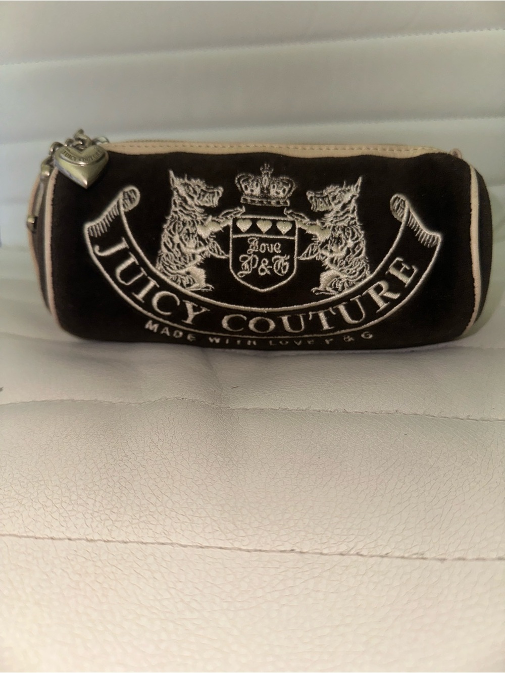 Juicy Couture Velvet Logo Pencil Shaped Bag